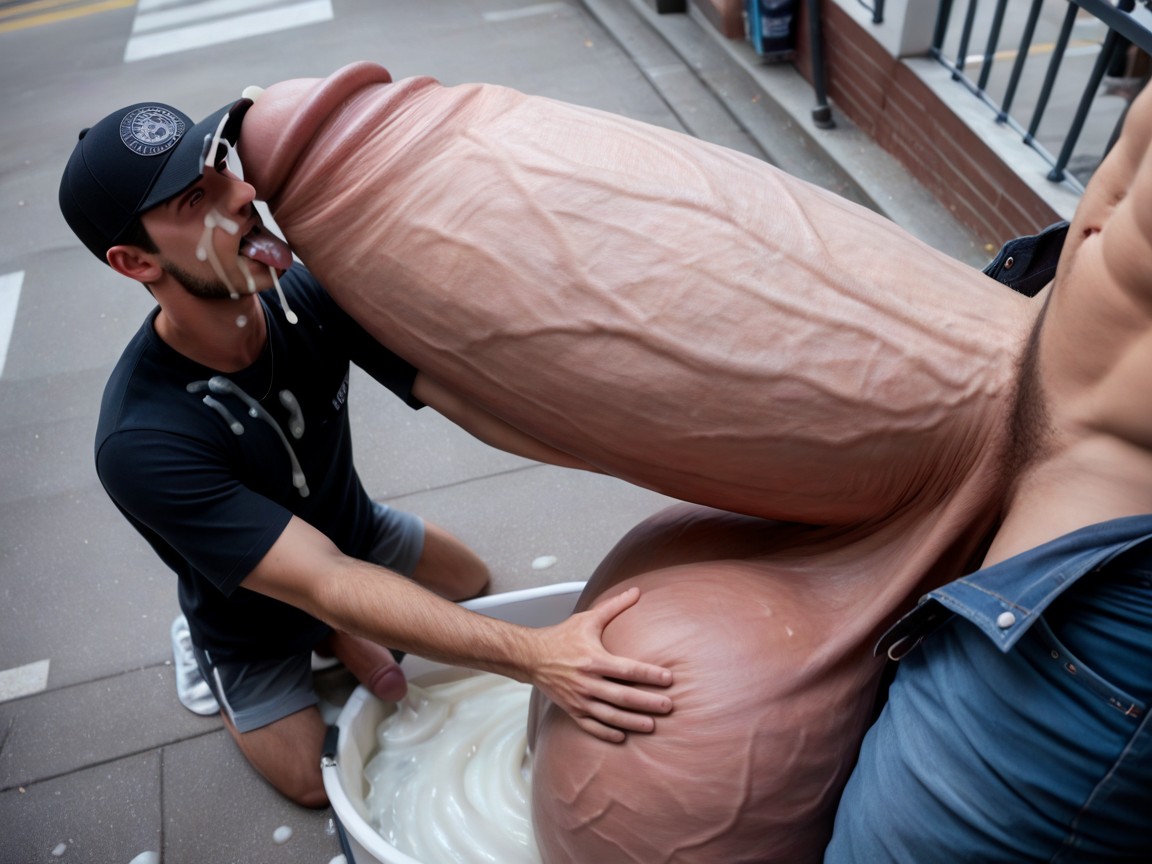 Gigantic Hyper Bulge, Gay, In Public Porno IA Gay