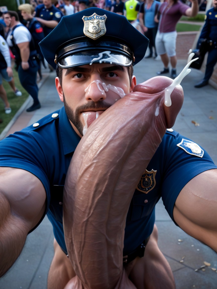 Beard, Giant Balls, Cock Bigger Than Body Porno IA Gay