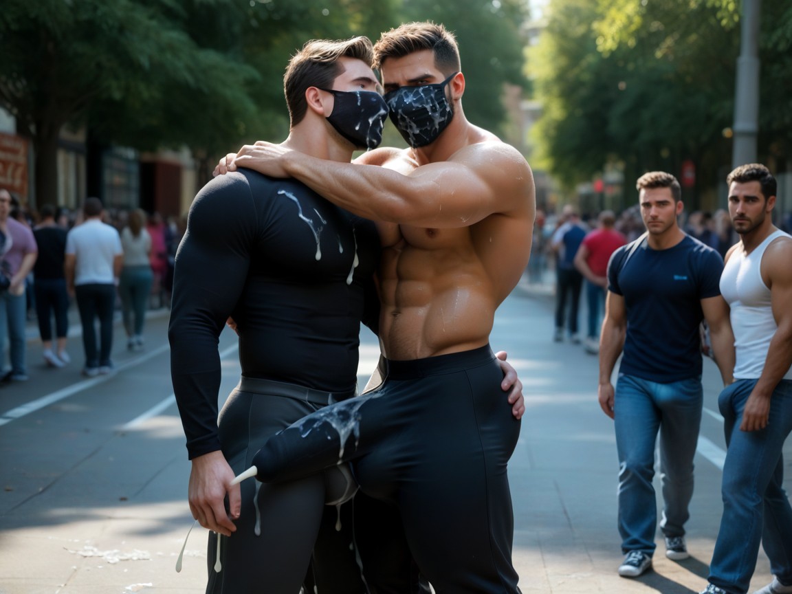 Bara, Extremely Erect Throbbing Cock Bulge, Male Only 게이 AI 포르노