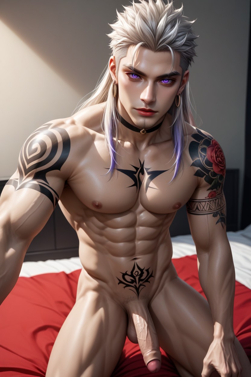 On Knees And Hands, Crotch Tattoo, Arm Tattoos Pornografia gay com IA