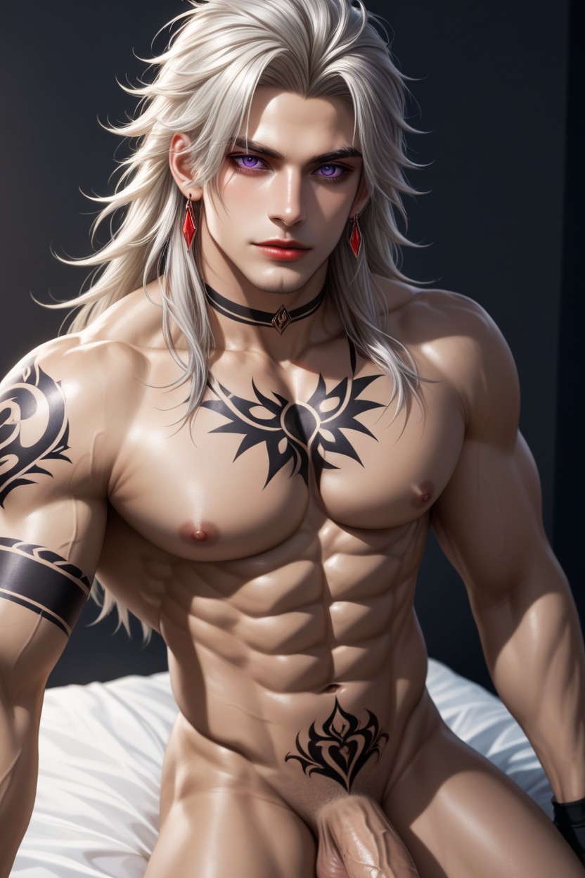 Seductive, Muscular Chest, Foreskin Porno IA Gay