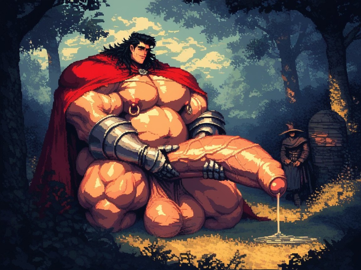Hyper Penises All Around Subject, Cartoonish Face, Extremely Huge Nipples Porno IA Gay