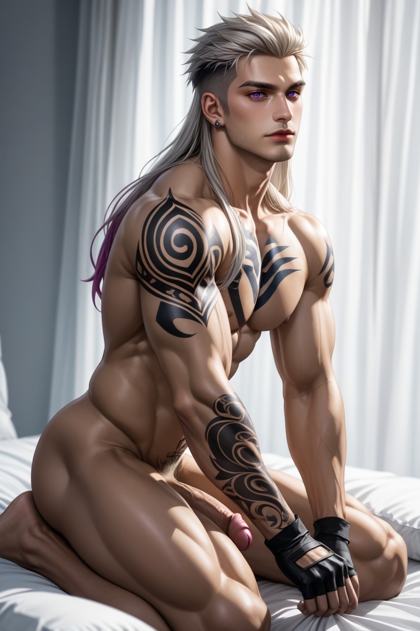 Well-defined Abdominal Muscles, Muscular Shoulders, Smooth Chest AI同性戀黃片