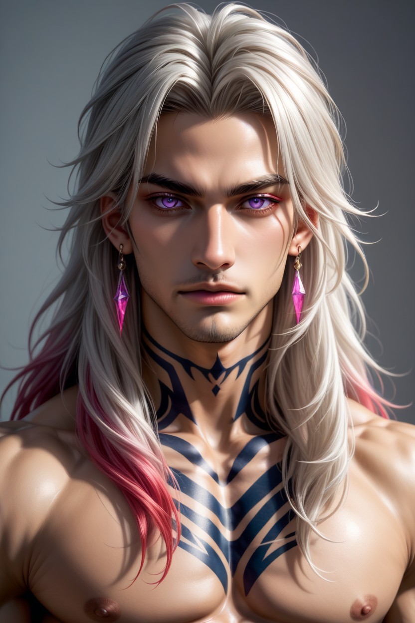 Pink Lipstick, Pale Glossy Skin, Chocker ゲイAIポルノ
