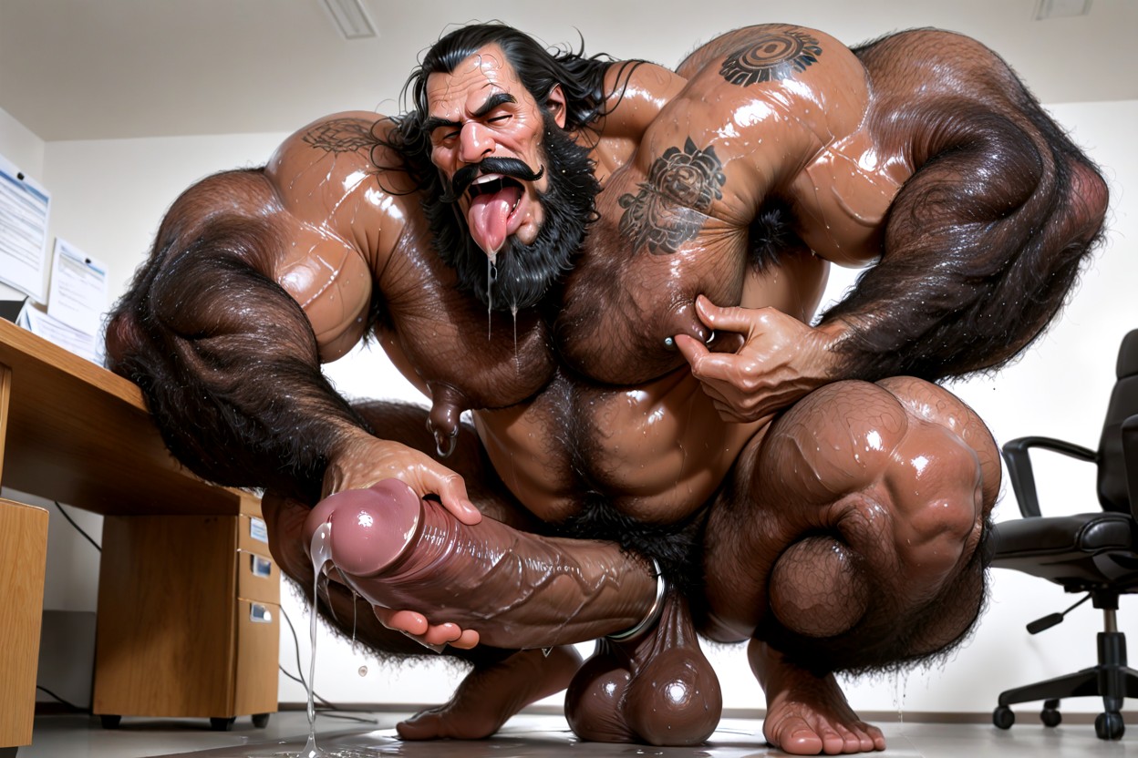 Huge Black Beard, Thick Cock, Pov 게이 AI 포르노
