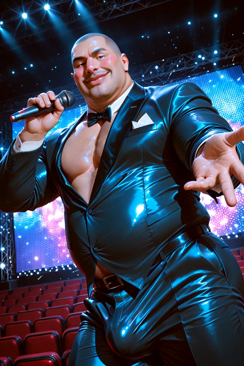 Modern Studio Backdrop, Spectacular Stage, Confident Stance Porno IA Gay