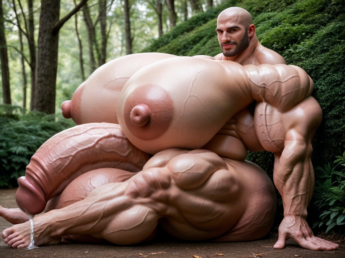 Botox Lips, Exremely Pumped Muscles, Over Grown Steroid Pumped Muscles ゲイAIポルノ