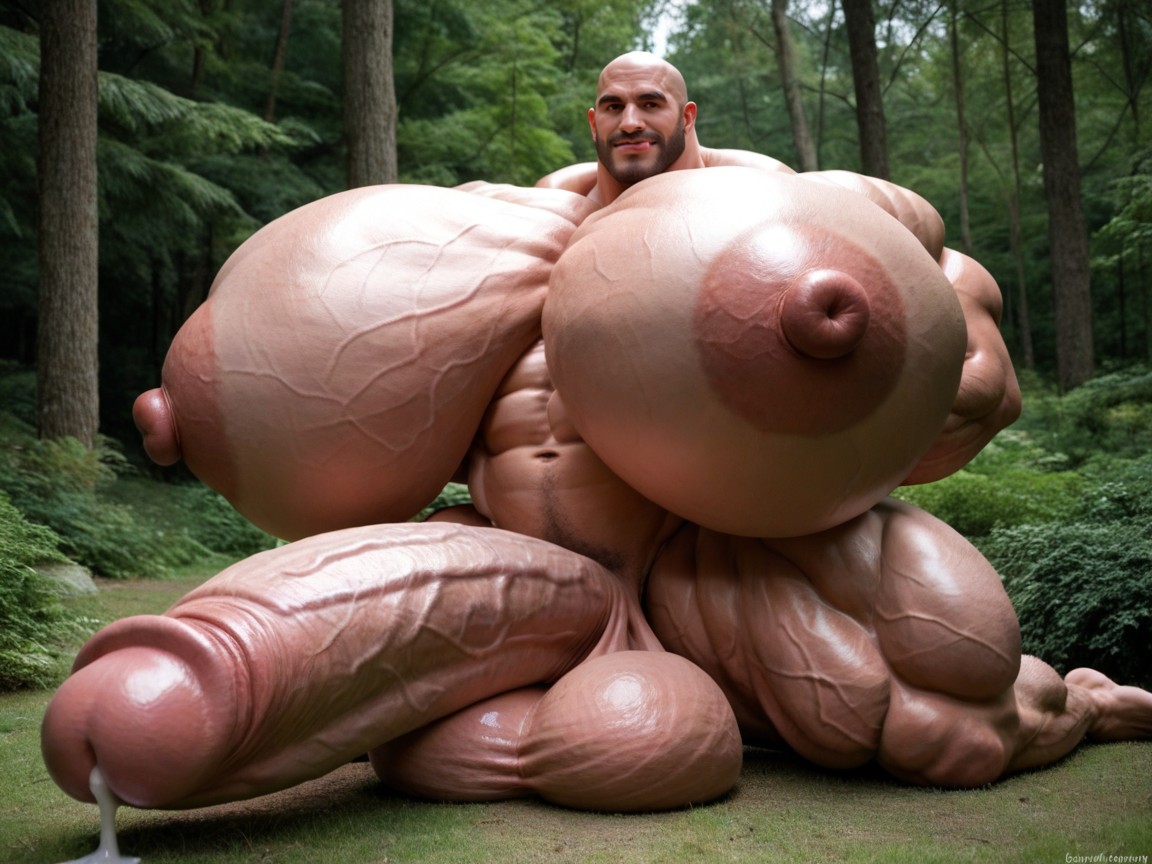 Hyper Pumped Muscles, Red Forehead, Hyper Masculine Growth Porno IA Gay