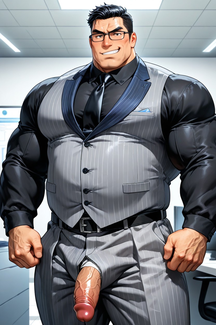 Huge Muscular, Buttoned Shirt, Huge Oversized Pecs Porno IA Gay