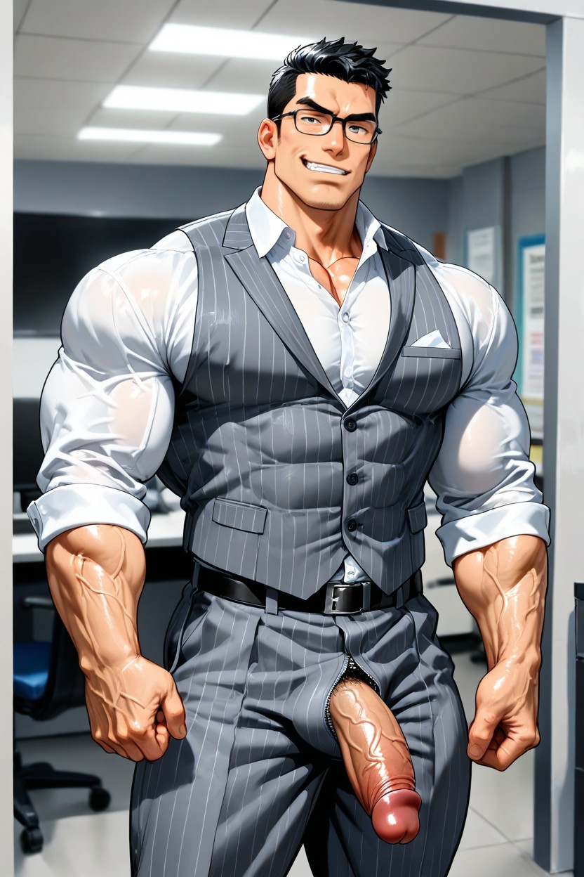 Asiatique, Black Belt, Korea Handsome Face Pornografia gay com IA