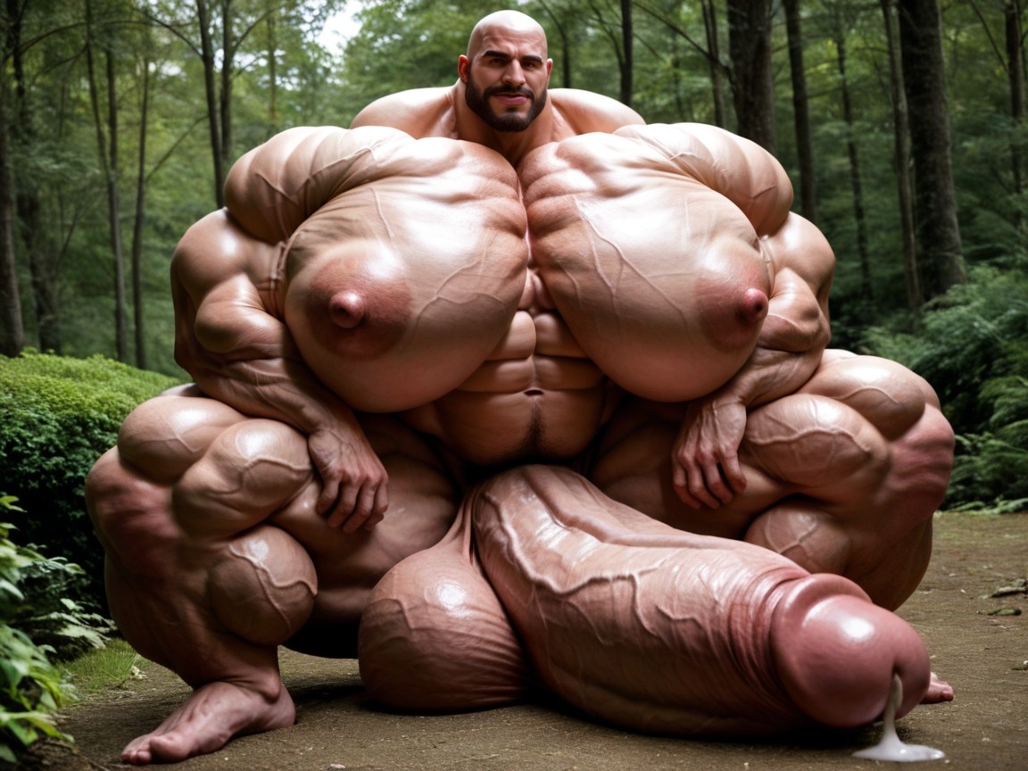 All Muscle Hyper Size, Hyper Taut Long Nipples, Oversized Hyper Muscles Porno IA Gay