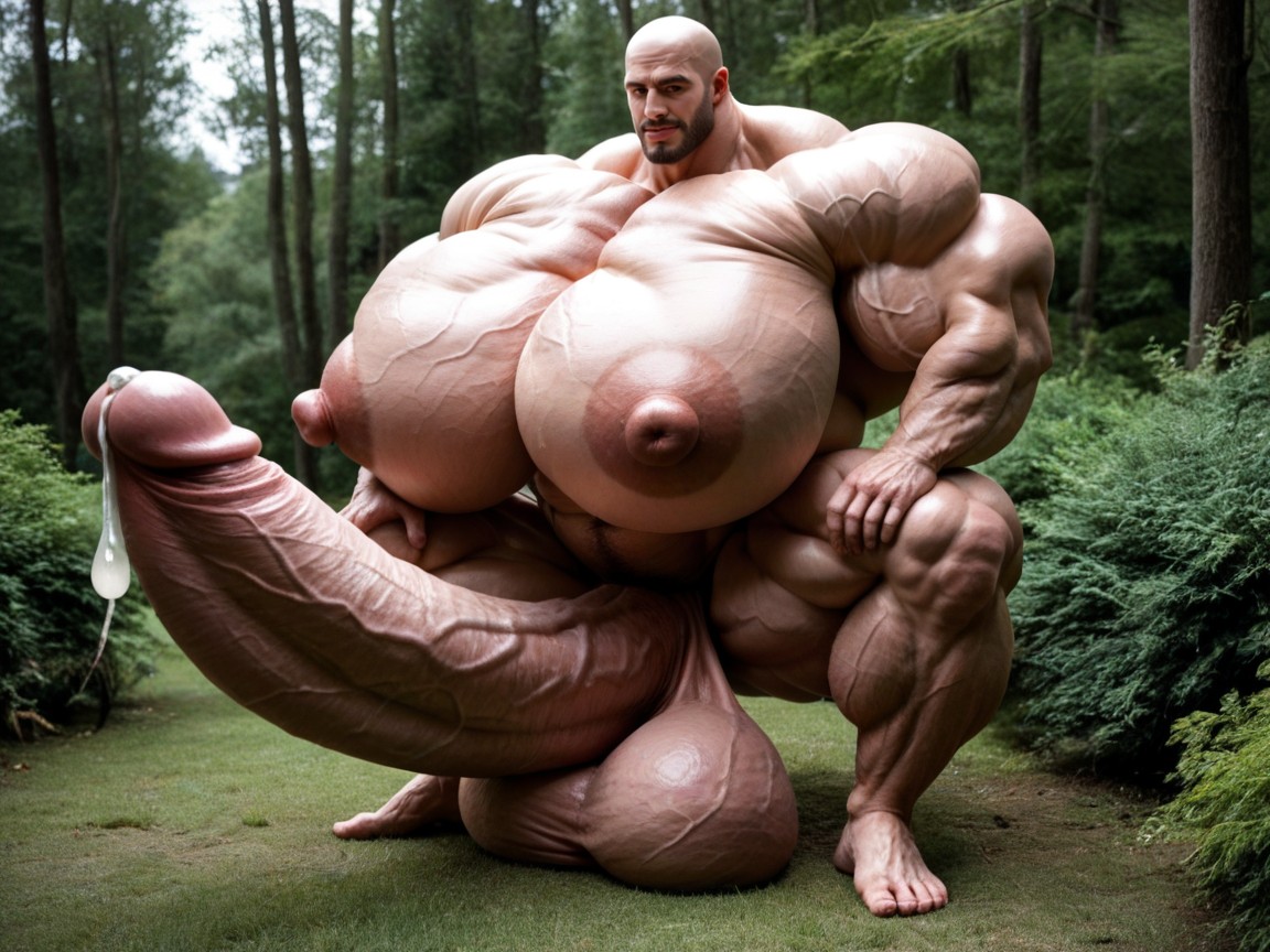 흥분한 얼굴, Hyper Veiny Muscles, Male Hormone Pumped Gay 게이 AI 야짤