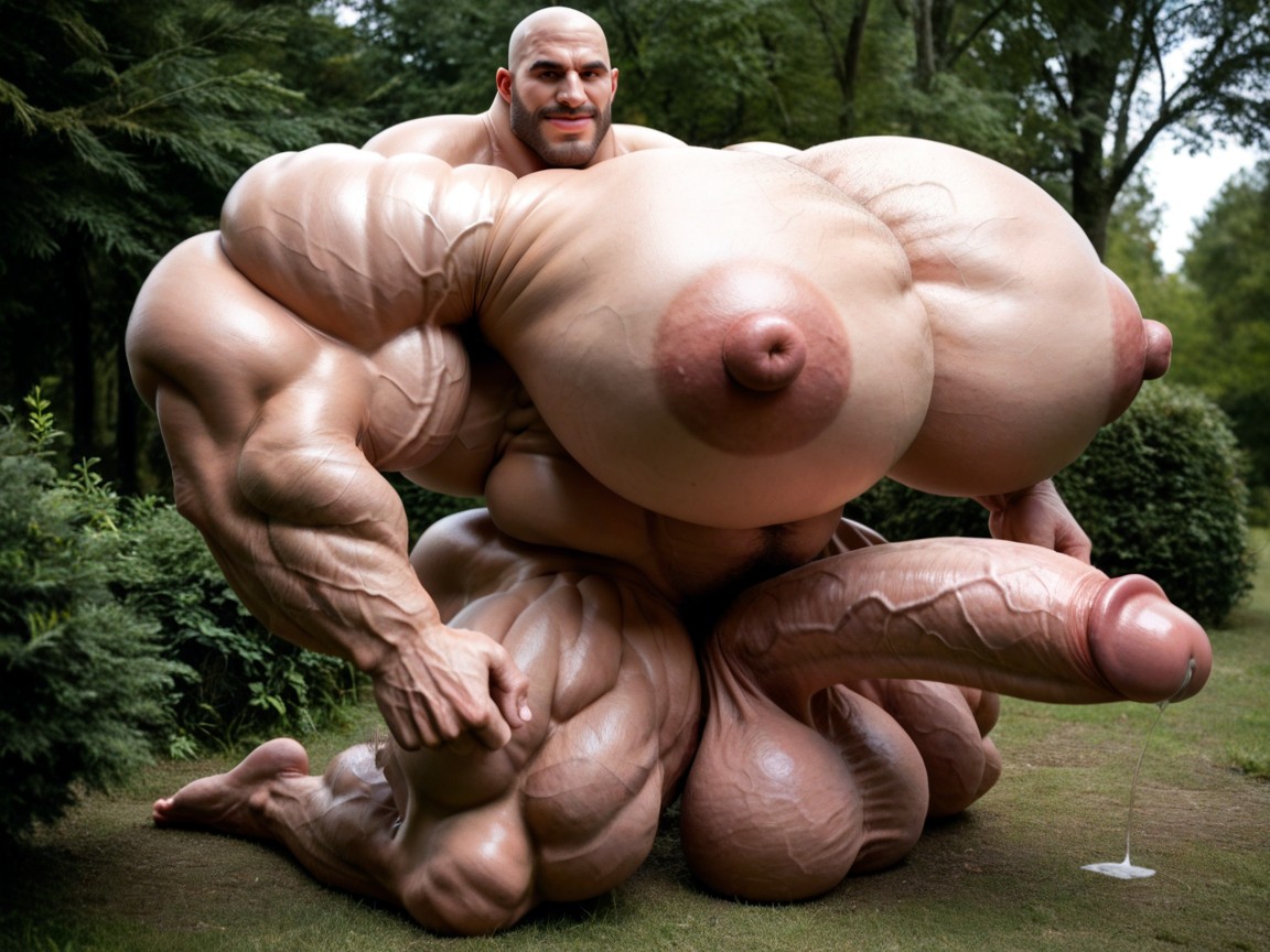 Nipples Gap Middle, Hyper Manly Gay, Oversized Hyper Muscles Porno IA Gay