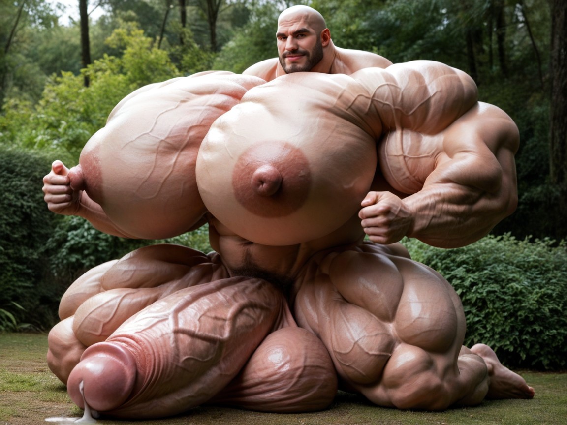 Pink Nipples, Pénis Plus Grand Que Le Corps, Puffy Moist Nipples Porno IA Gay