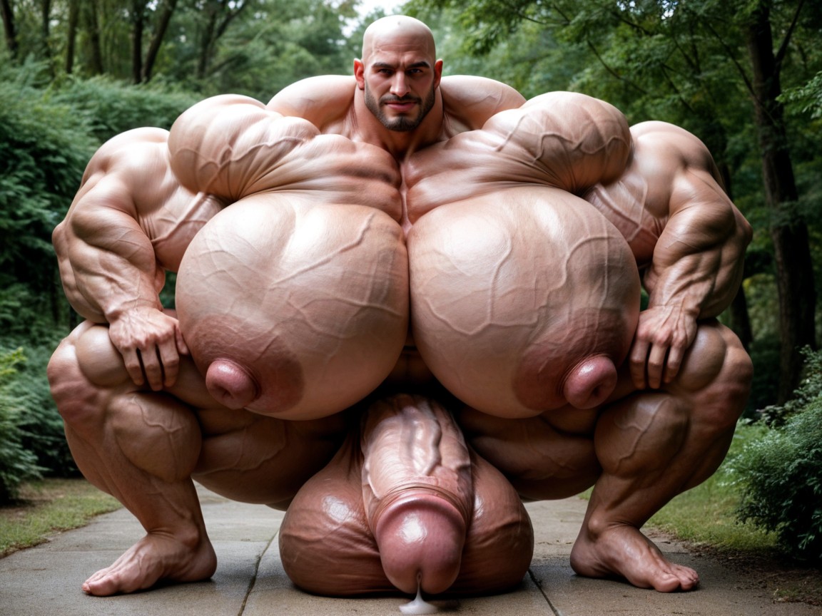 Impossibly Massive Muscles, Hyper Puffy Cock, Balls Bigger Than Human AI同性戀黃片