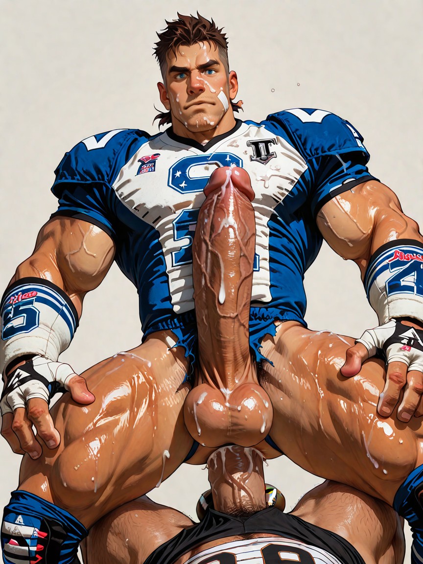 Tan Skin, Éjaculation, Jock Porno IA Gay