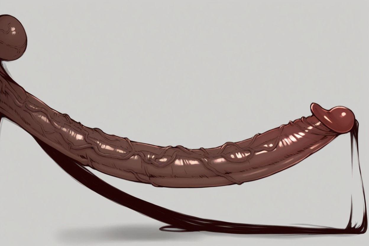 Hyper Wiener Too Long, Hyper Pink Glans, Long Dark Veiny Wiener Porno IA Gay