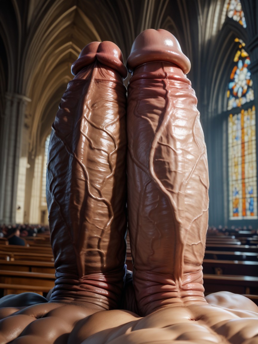 Exaggerated Swollen Glans, Award Winning Photo, Penis Focus Porno IA Gay