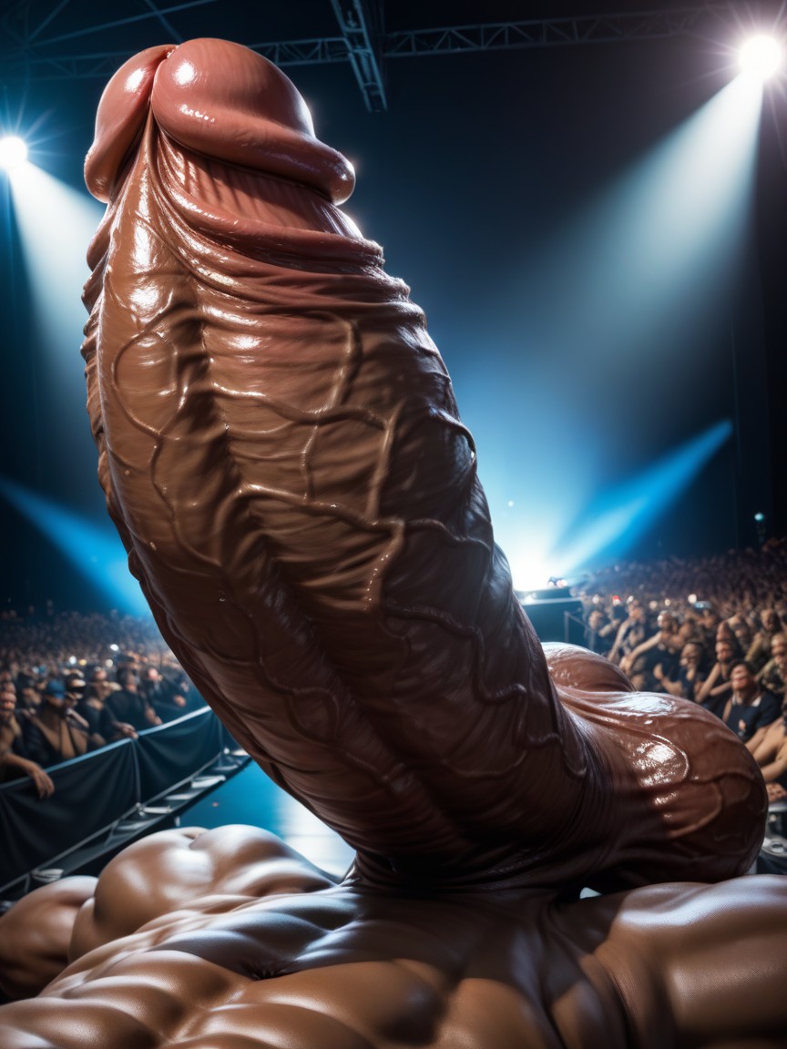 Mushroomshaped Penis, Massive Glans, Oiled Skin Pornografia gay com IA