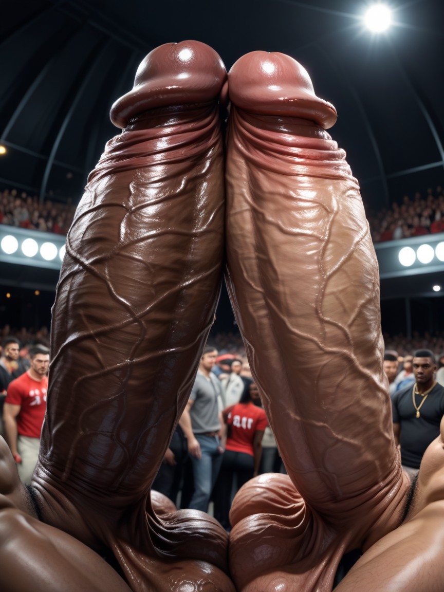 Exaggerated Swollen Glans, Glans Heads Are Bigger Than Penis Shafts, Detailed Bent Penis Porno IA Gay