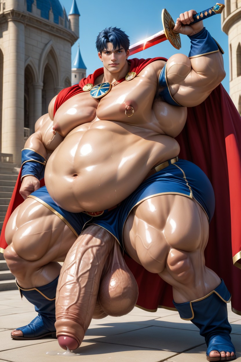 Pierced Nipples, Fighting Pose, Armure Porno IA Gay