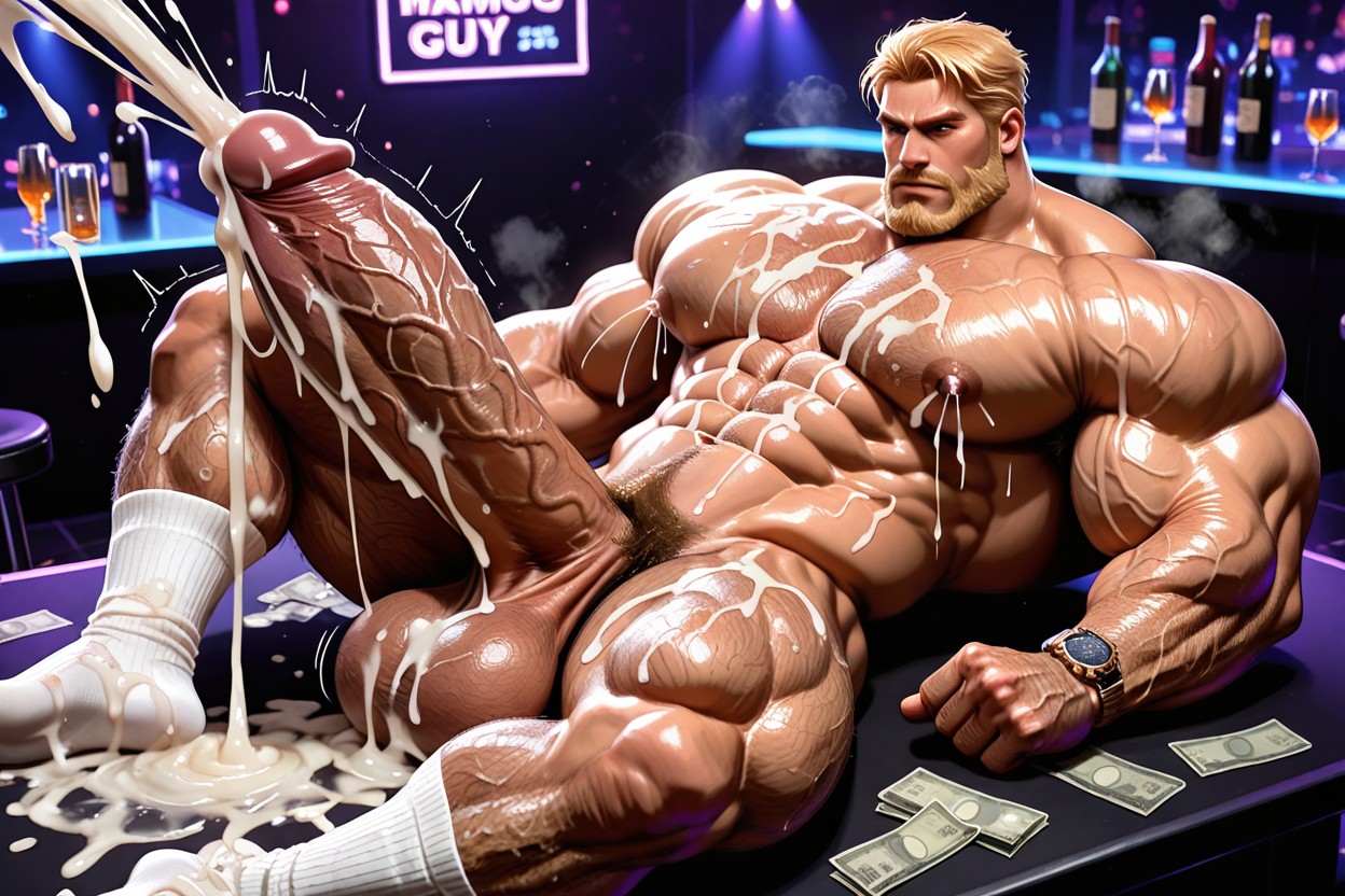 Wide Shoulders, Thick Cum, Excessive Messy Cum ゲイAIポルノ
