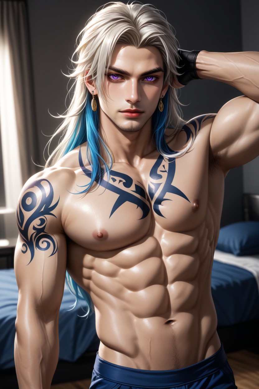 Seductive, Seductive Look, Chest Tattoo ゲイAIポルノ