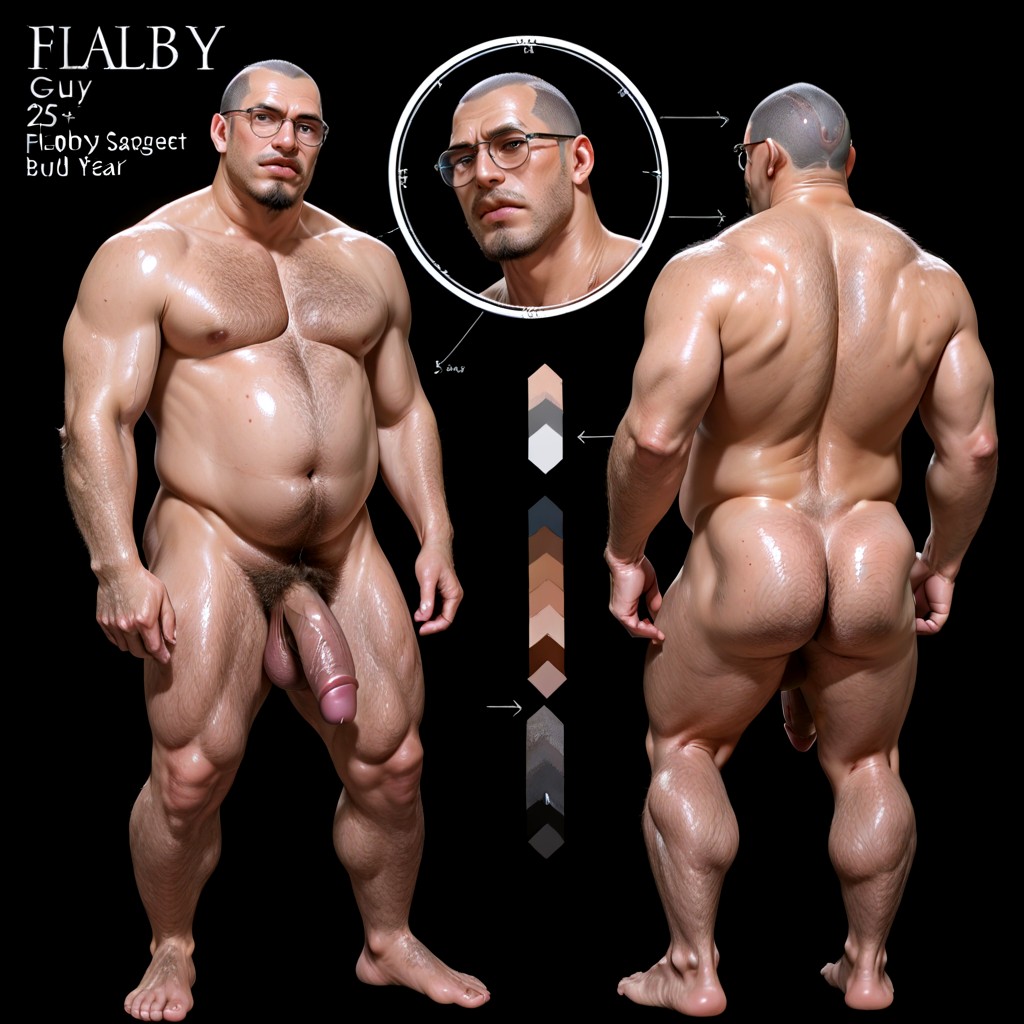 Vue Arrière, Sagging Chest, Middle Aged Porno IA Gay
