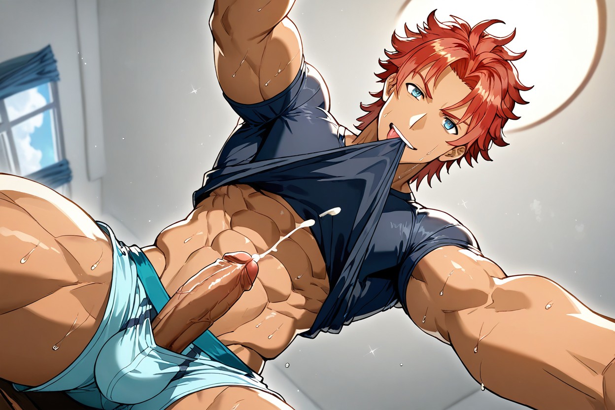 Muscular, Tongue Out, Island Background Porno IA Gay