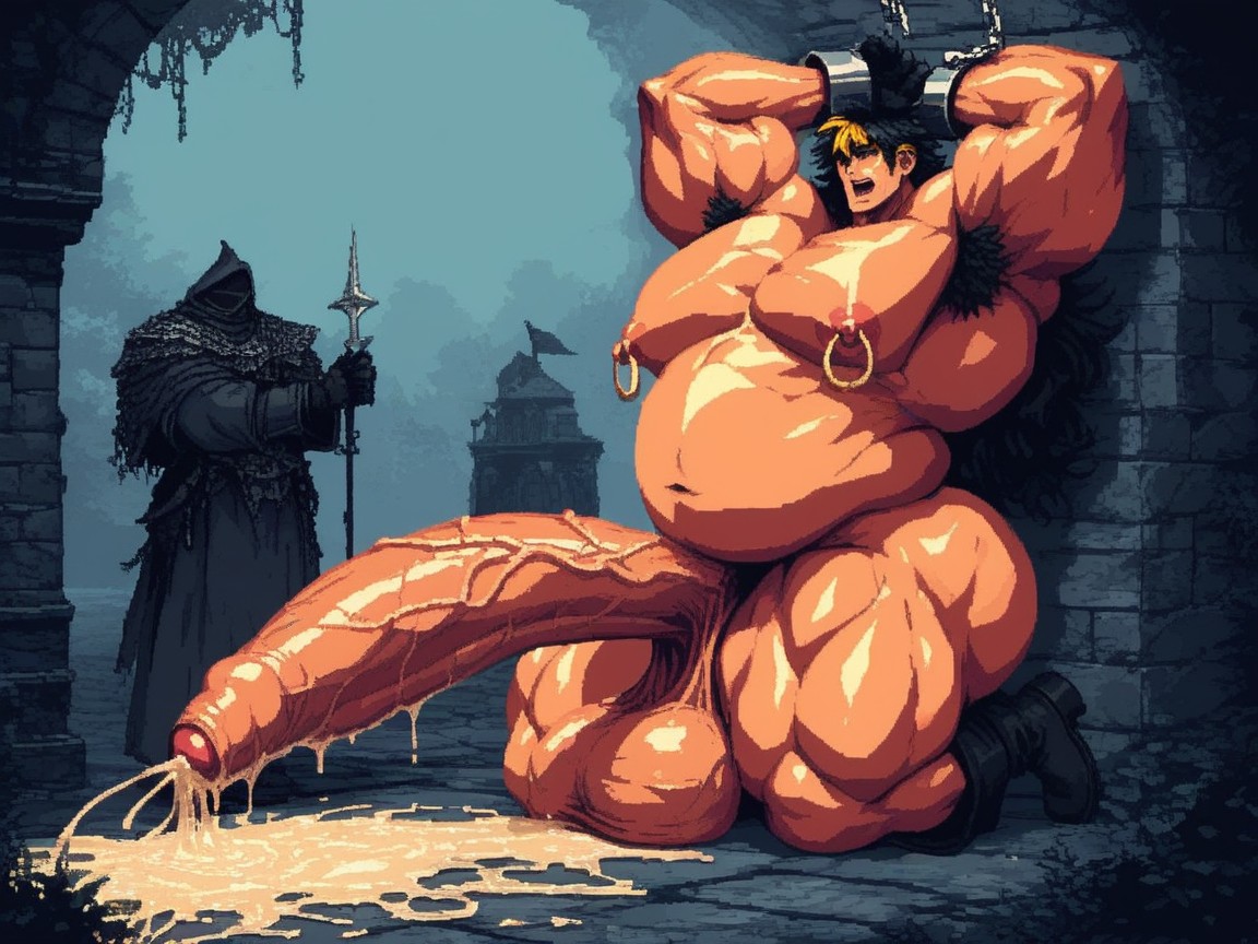 Circle Jerk, Masculine Chest, Hands Up Overhead ゲイAIポルノ