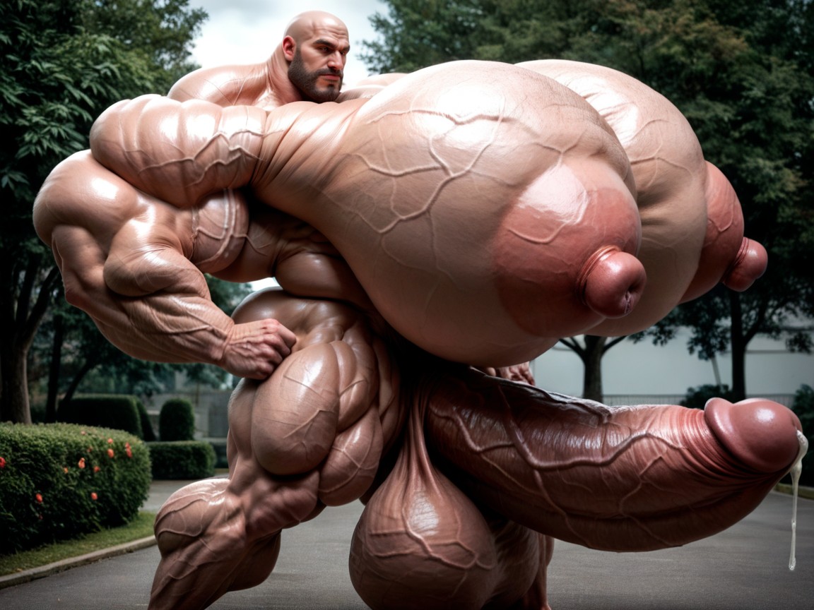 Hyper Sized Round Pumped Muscles, Extreme Massive Muscles, Muscles Grow Taut Porno IA Gay