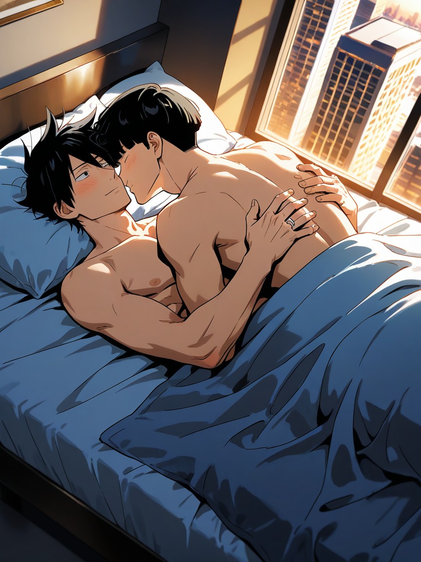 Kissing Hair, Luxury Hotel Room Interior, Gay AI同性戀黃片