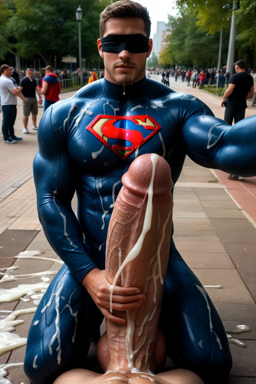 In Public, Superhero Skintight Suit, Close-up Porno IA Gay