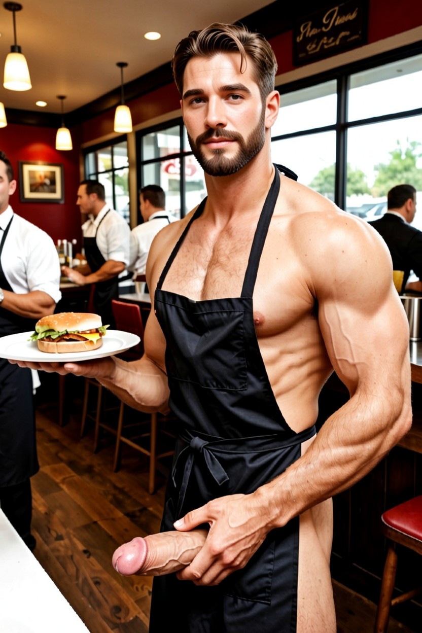 Erotic, Manly, Holding A Tray AI同性戀黃片