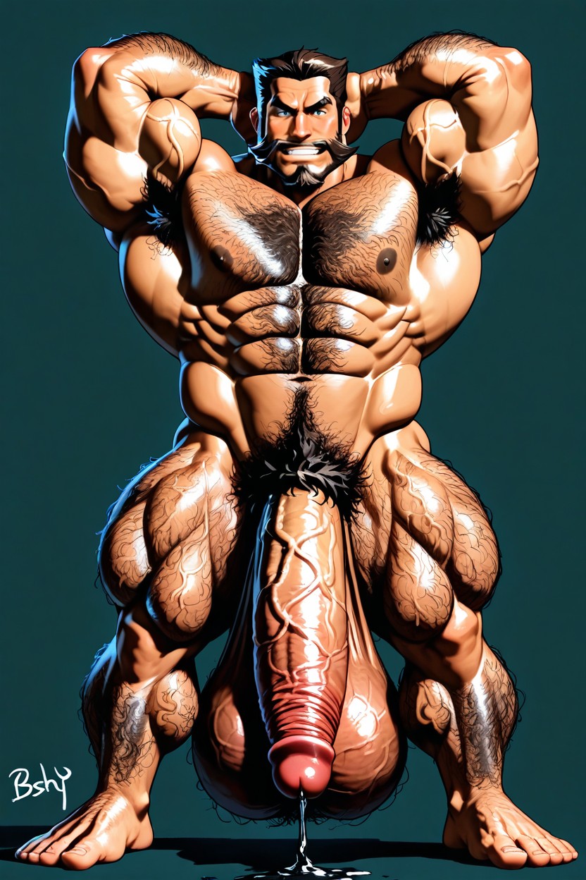 Dark Brown Nipples, Excessive Hairy Arms, Hard Penis Porno IA Gay