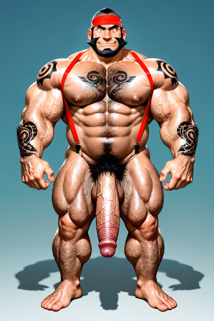 Red Armband Tattoo, Giant Pubic Hair, Very Hairy Arms Porno IA Gay