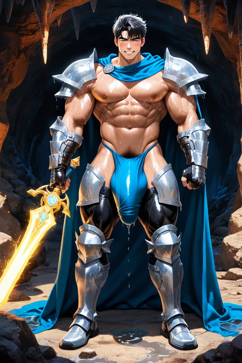 Wearing An Ornate Metal Bikini Armor, Intricate Armor Plating, Veins Porno IA Gay
