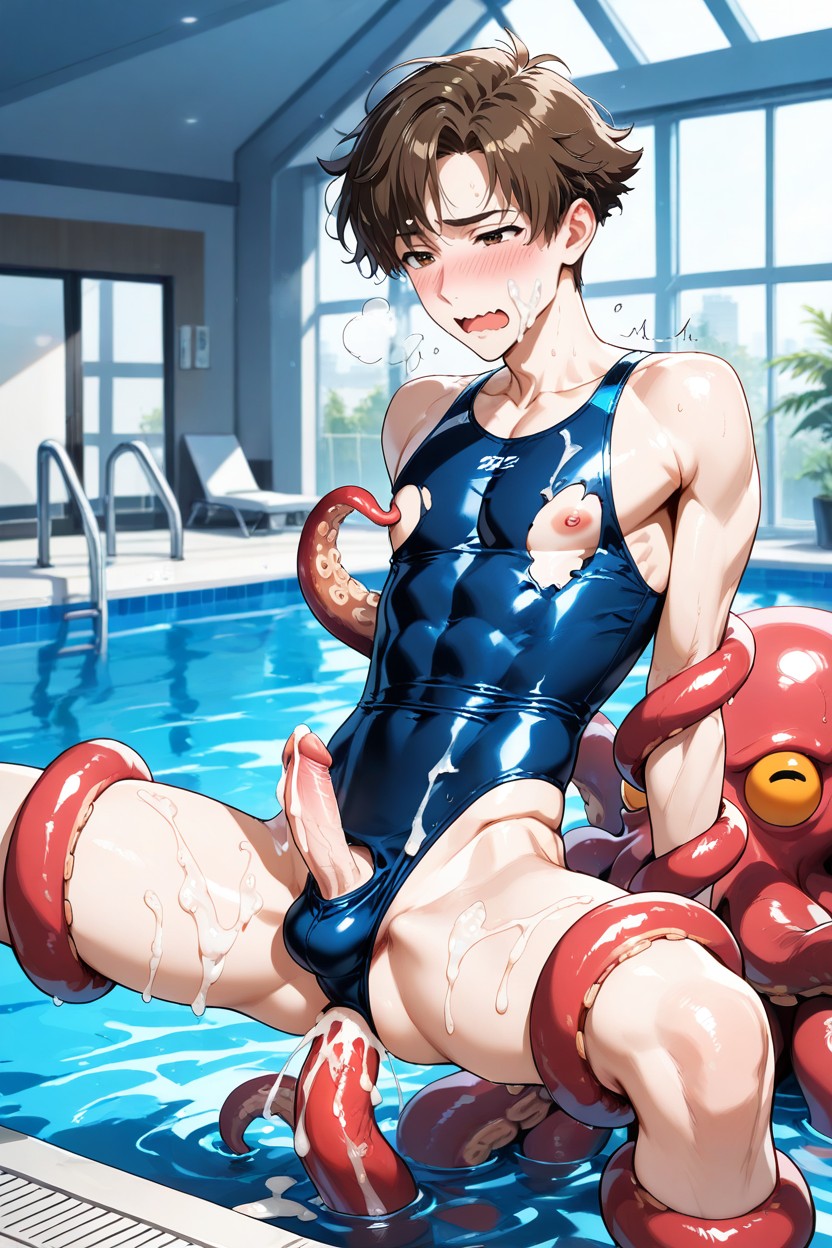 Gêné, Maillot De Bain, Heavy Breath Porno IA Gay