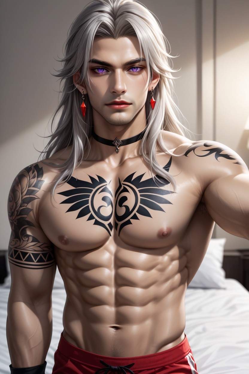 Tattoos, Smoky Eyes, Seductive Eyes Porno IA Gay