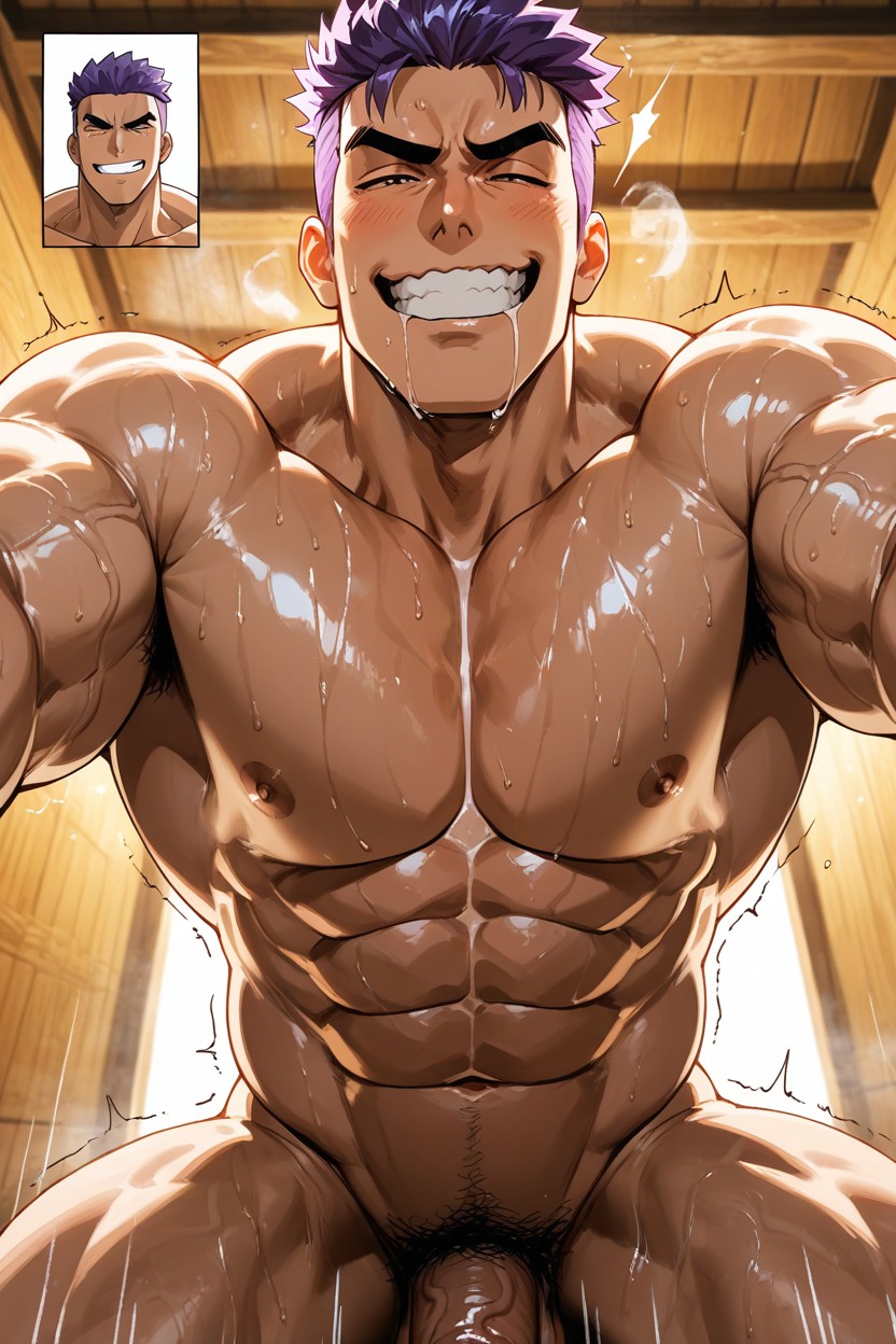 Naked, Front View, Extreme Close-up Face AI Gay Porn
