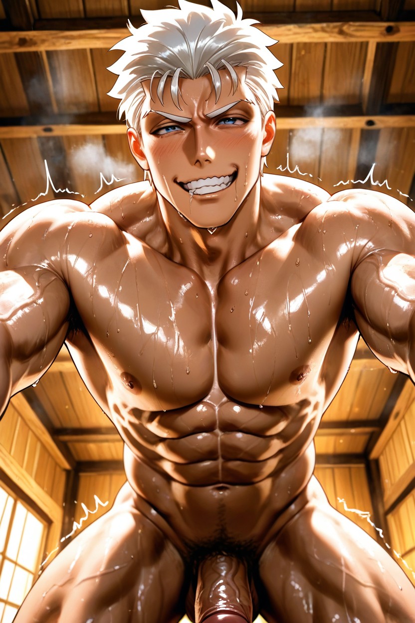 Muscular, High Definition, Golden Cock Ring AI Gay Porn