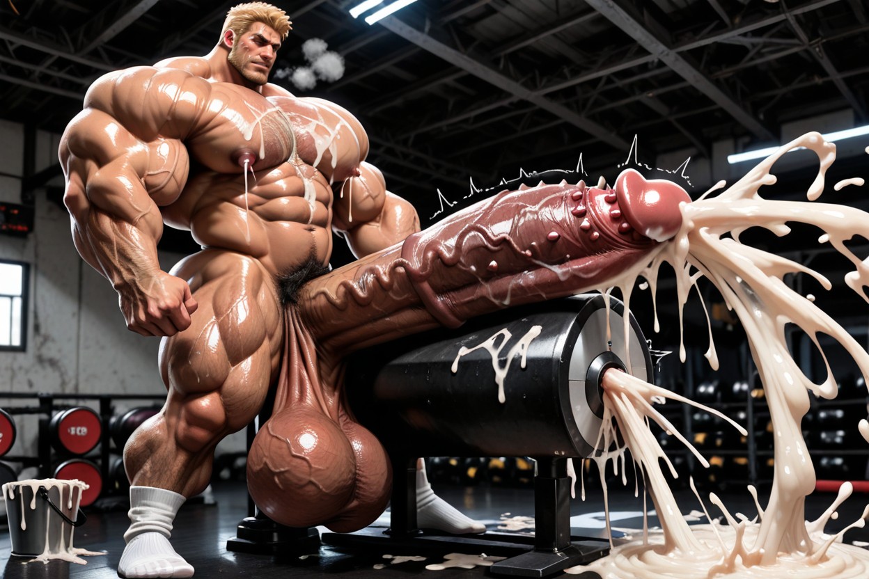 Surreally Gigantic Hyper Cock, Hairy Arms, Impossibly Gigantic Hyper Long And Thick Uncut Cock AI Gay Porn