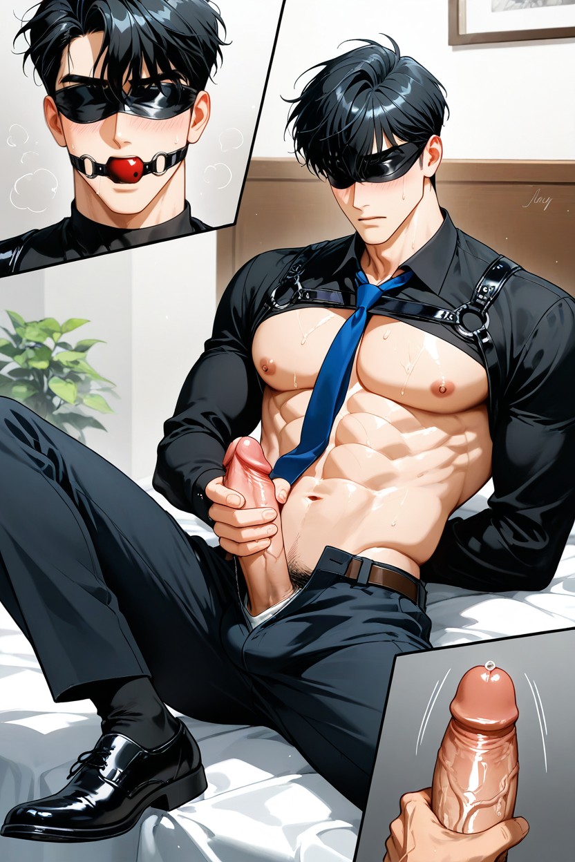 Long Bangs Hanging Down To The Forehead, Layered Hair, They Were All Handsome AI Gay Porn