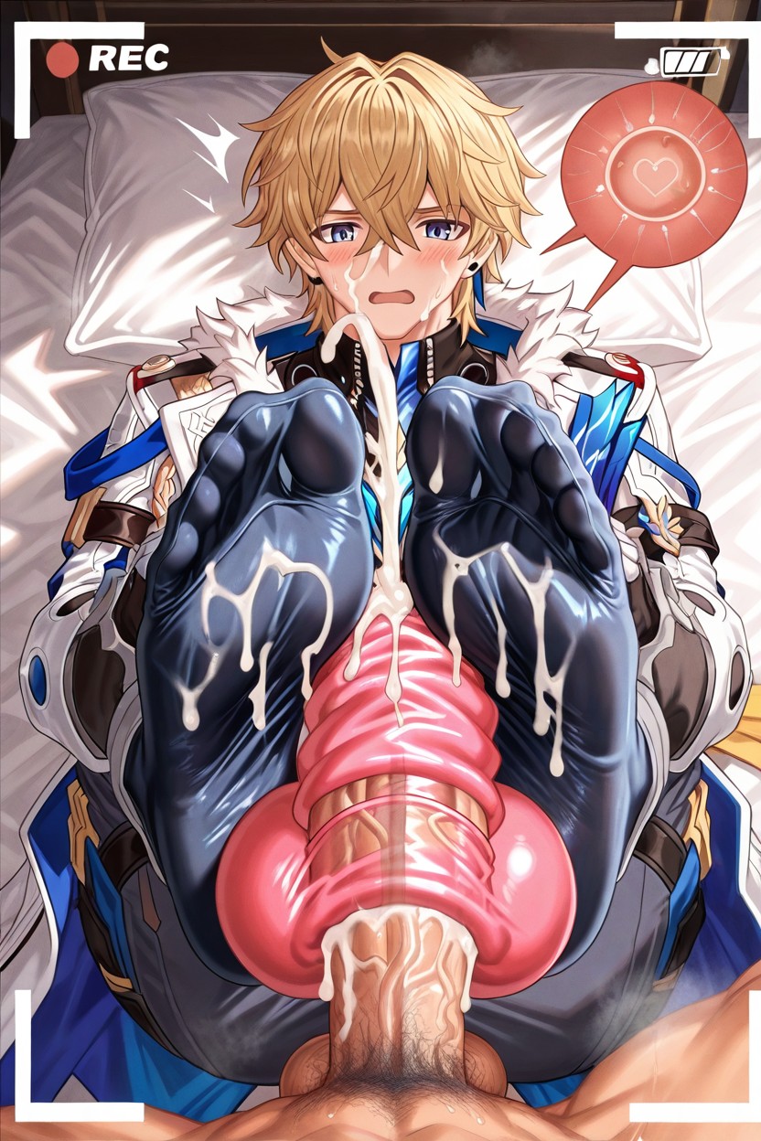 Hyper Penis, Saggy Balls, Blushing AI Gay Porn