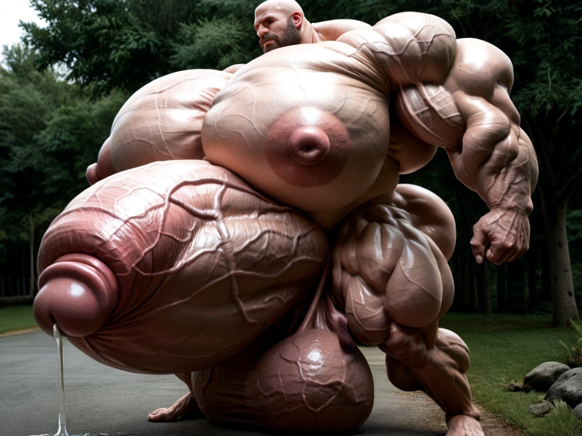 Exremely Pumped Muscles, Insane Muscle Growth, Masculine Face Muscles AI Gay Porn