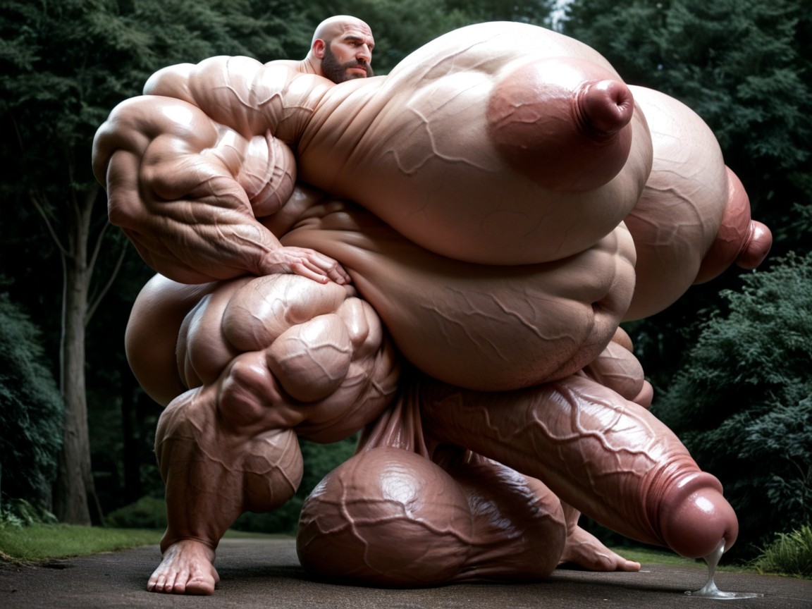 Hyper Masculine Jawline, Impossibly Massive Oversized Muscles, Cuerpo Completo Porno gay IA