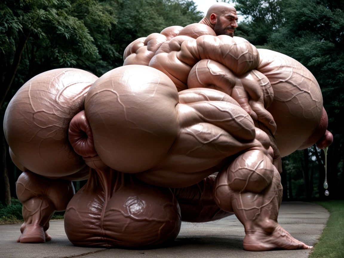 Thick Hyper Neck Muscles, Muscle Growth, Model AI Gay Porn