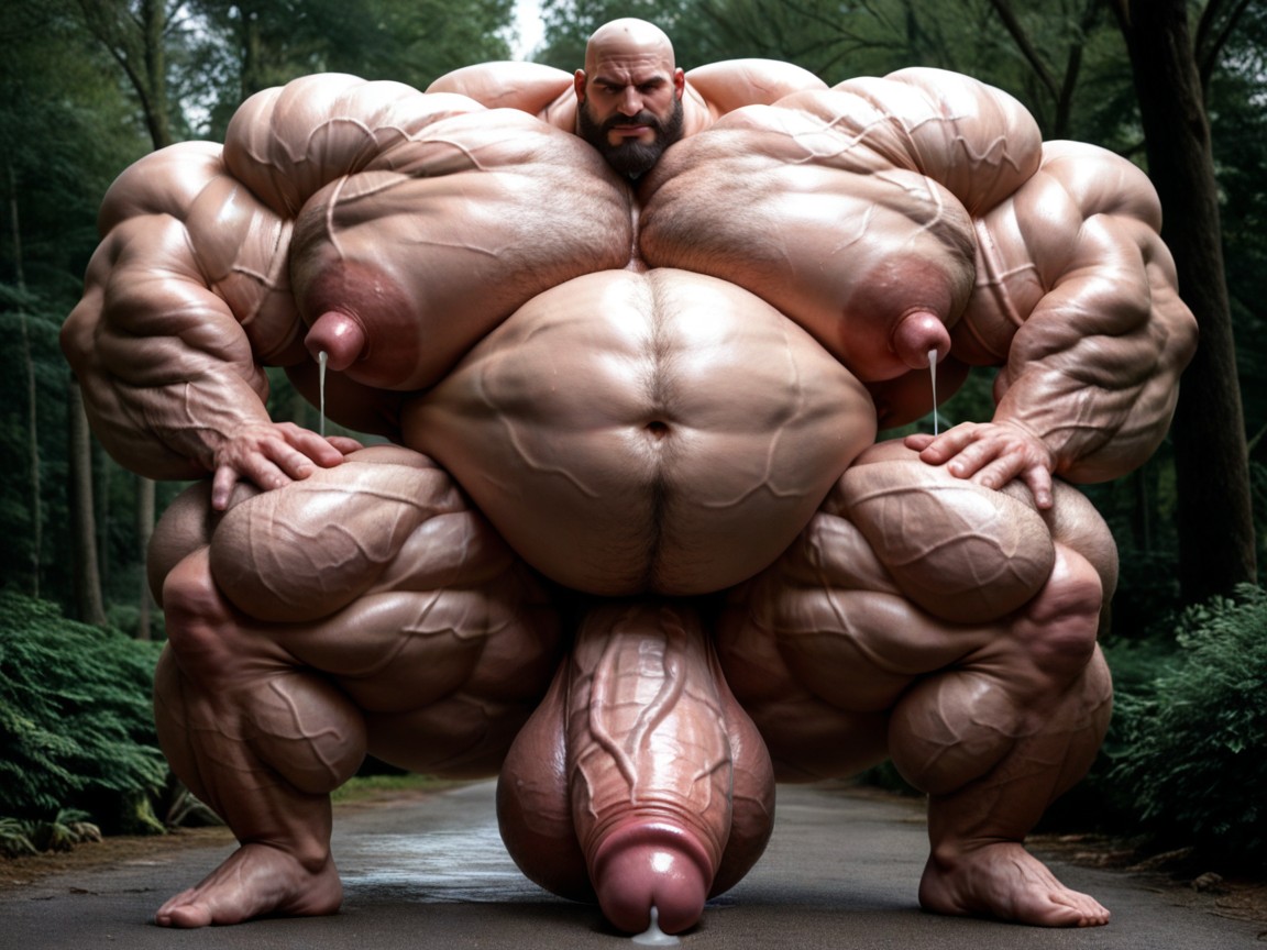 Hyper Veiny Cock, Hyper Puffy Lips, Massive Oversized Hyper Cock Taut Massive Hyper Breasts; Massive Veiny Muscles; Stuble; Bald; Taut Massive Hyper Heavy Breasts; Hyper Bulky Muscles; Long Nipples Gap; Taut Hyper Boobs ;taut Hyper Breasts ; Precum; Male Only AI Gay Porn