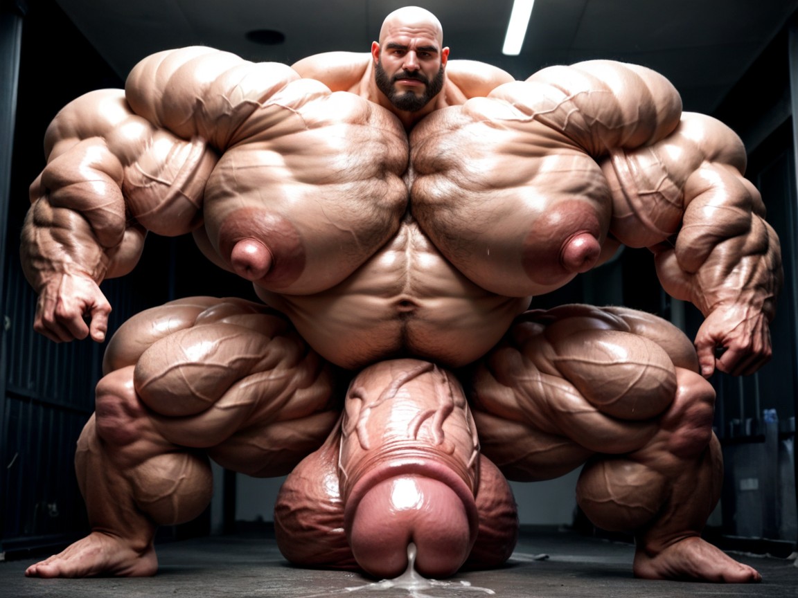 Hyper Masculine, Hyper Muscle, Impossibly Massive Muscles Porno gay IA