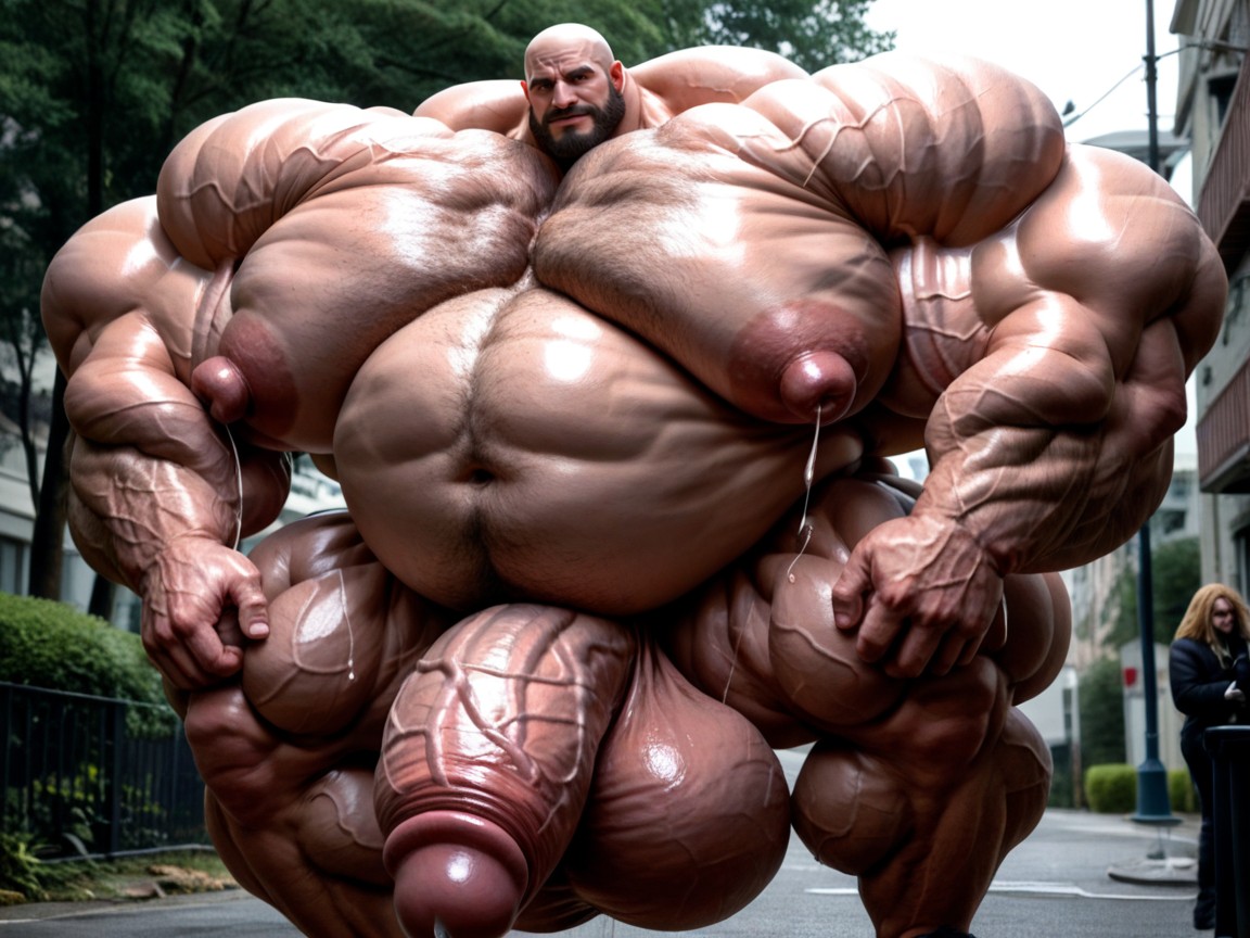Sweaty Forehead, Hyper Muscular Limbs, Hyper Face Muscles AI Gay Porn